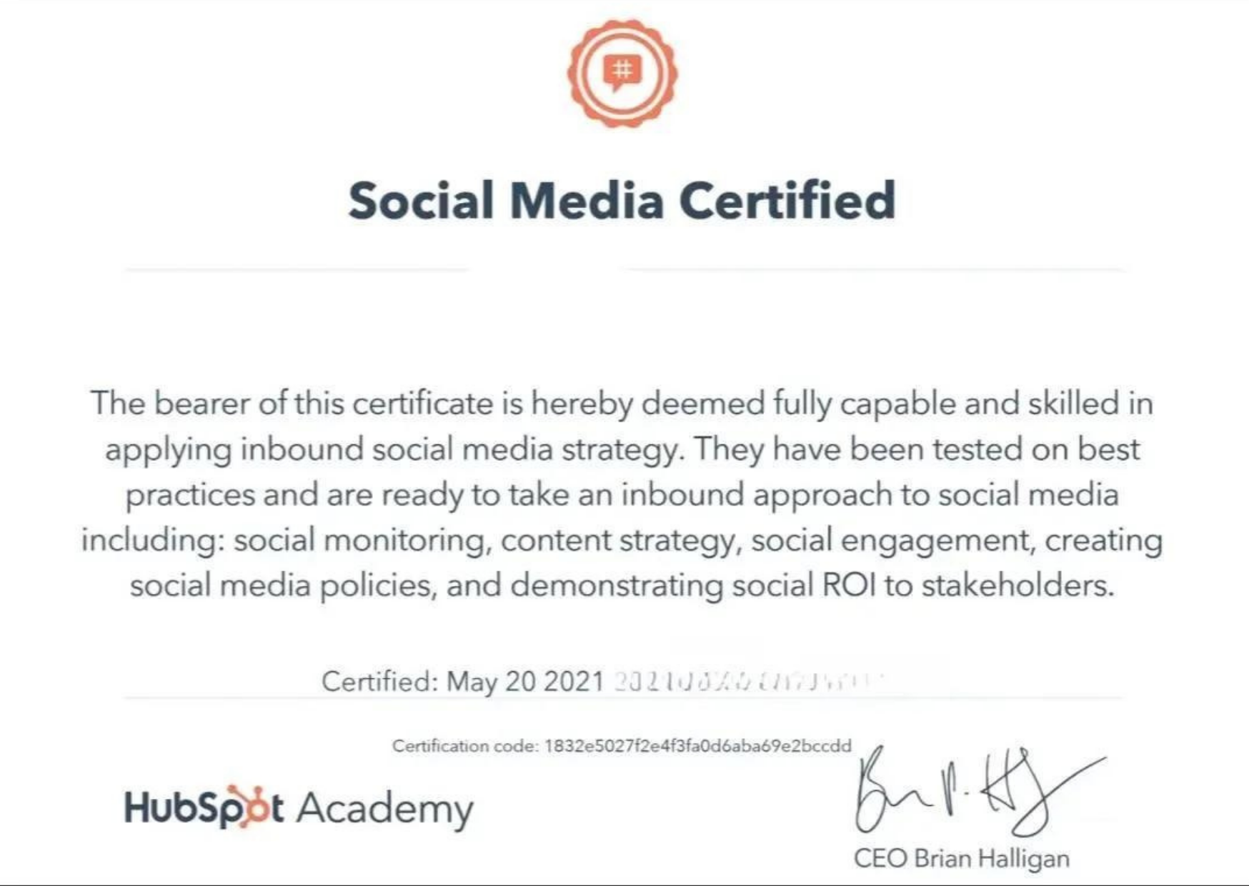 Certificate image 1